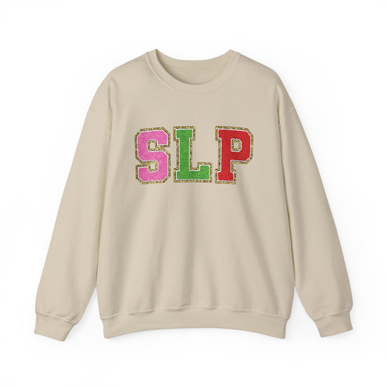 SLP Green, Pink and, Red Glitter (Printed) Patch Crewneck