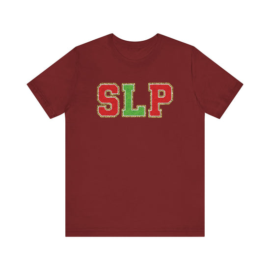 SLP Green and Red Glitter (Printed) Patch Tee