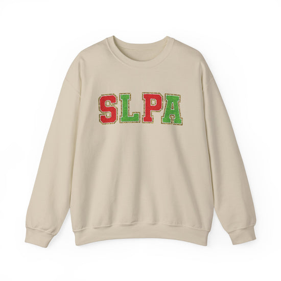 SLPA Red and Green (Printed) Glitter Patch Crewneck