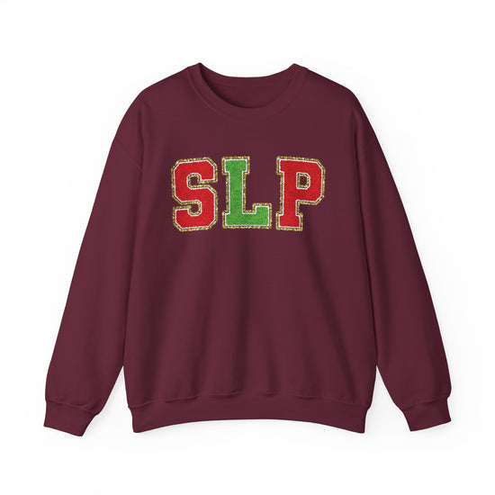 SLP Green and Red Glitter (Printed) Patch Crewneck