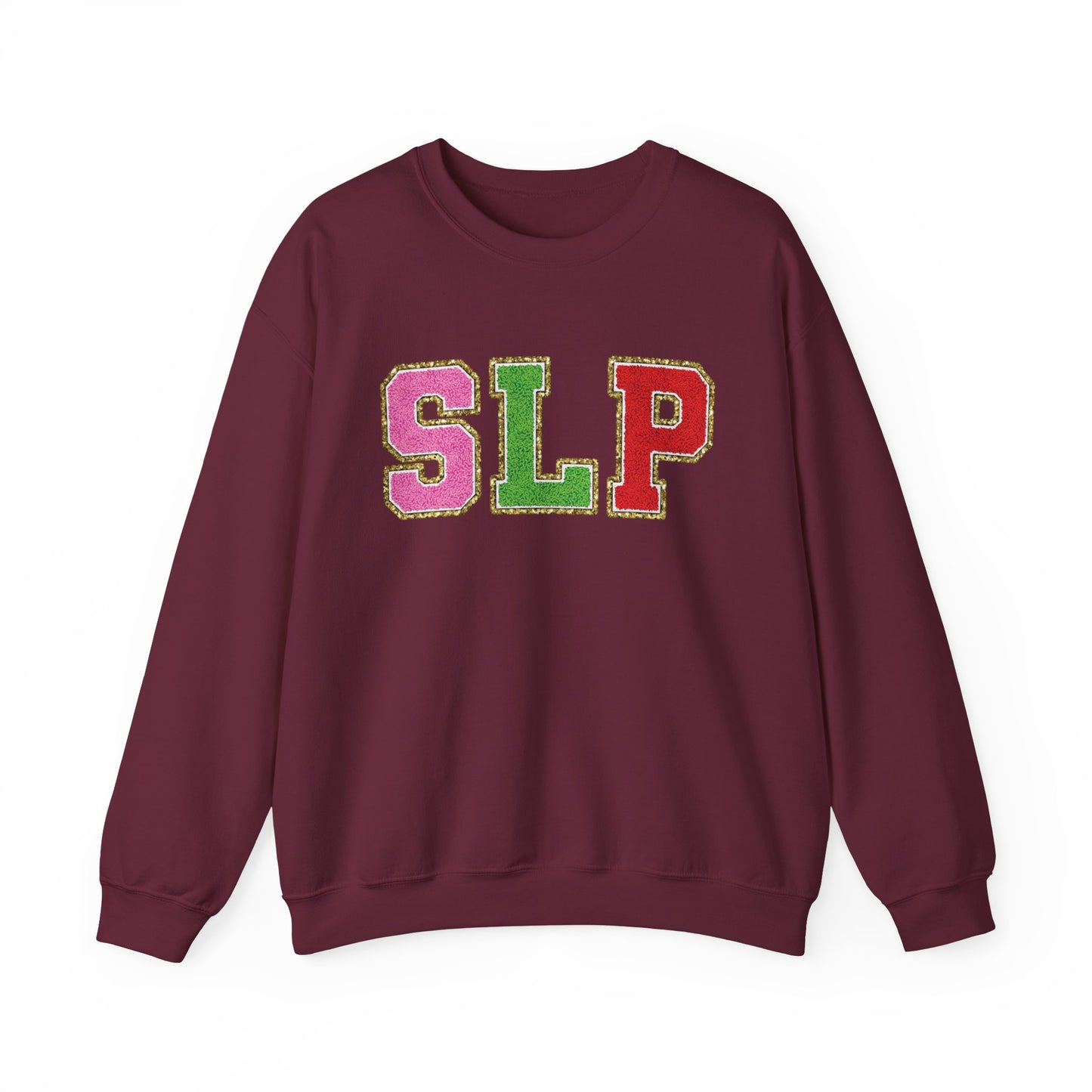 SLP Green, Pink and, Red Glitter (Printed) Patch Crewneck