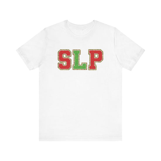 SLP Green and Red Glitter (Printed) Patch Tee