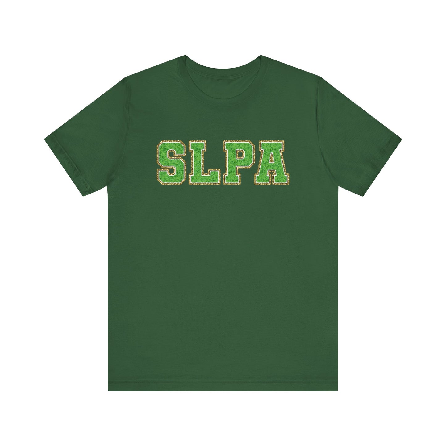 SLPA Green Glitter (Printed) Patch Tee