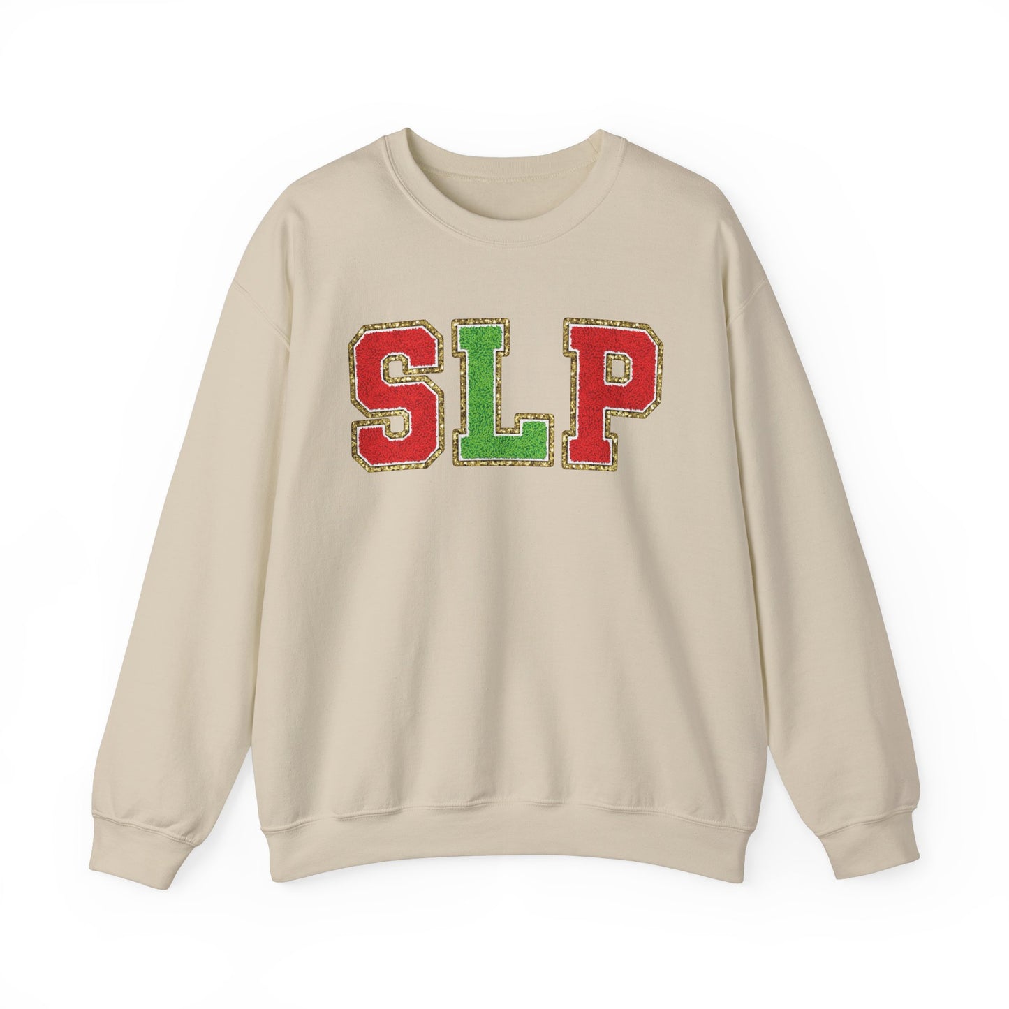 SLP Green and Red Glitter (Printed) Patch Crewneck