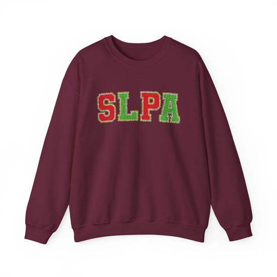 SLPA Red and Green (Printed) Glitter Patch Crewneck