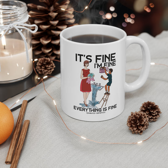 It's Fine I'm Fine Cookie Theft Mug