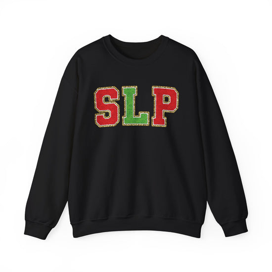 SLP Green and Red Glitter (Printed) Patch Crewneck