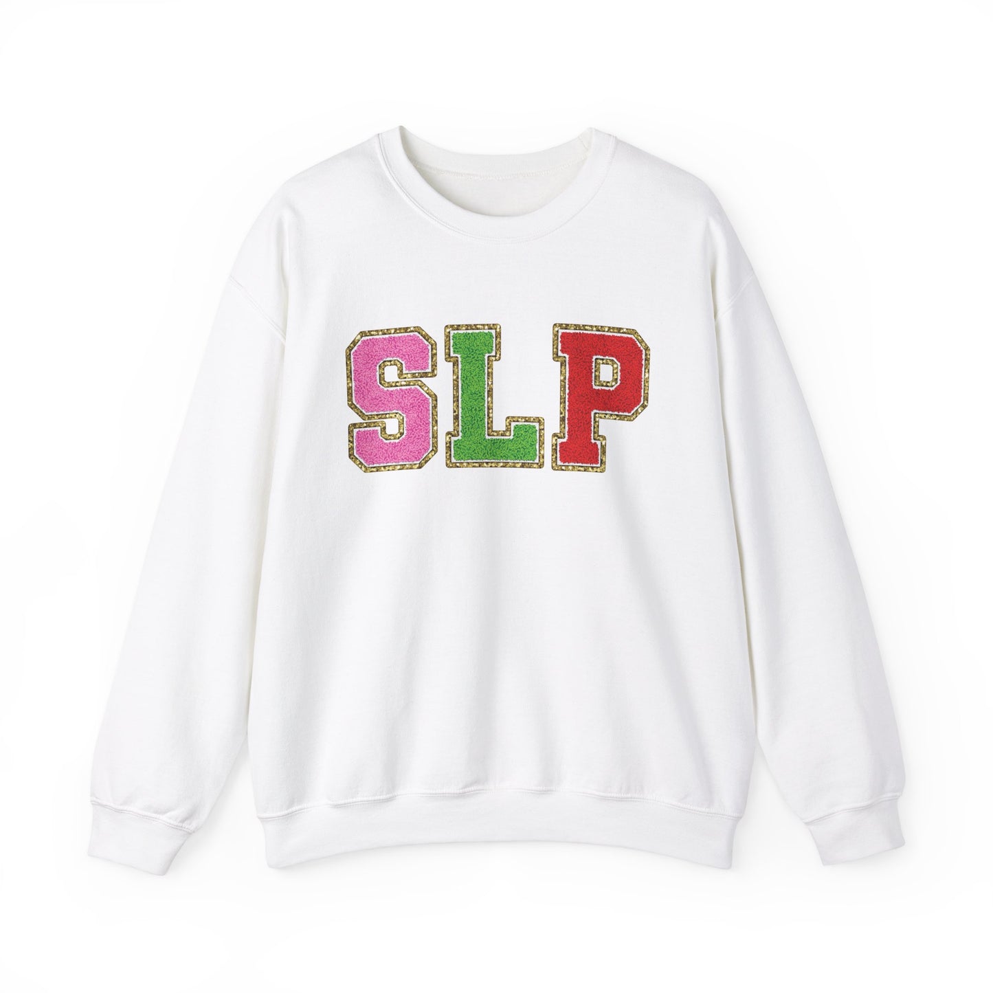 SLP Green, Pink and, Red Glitter (Printed) Patch Crewneck