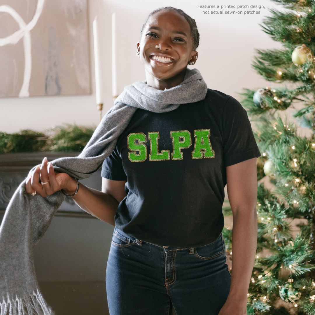 SLPA Green Glitter (Printed) Patch Tee