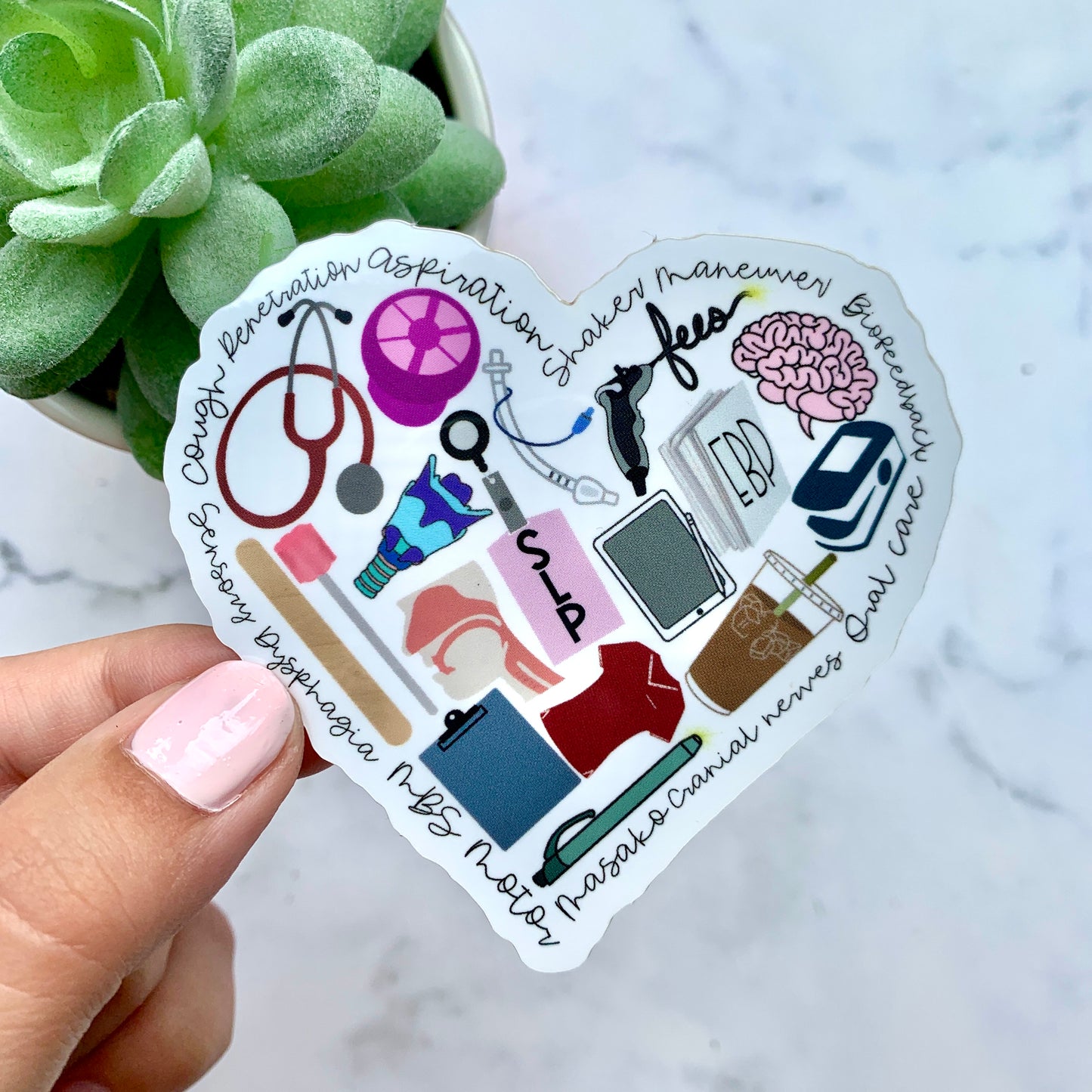 MED SLP Essentials Heart Sticker