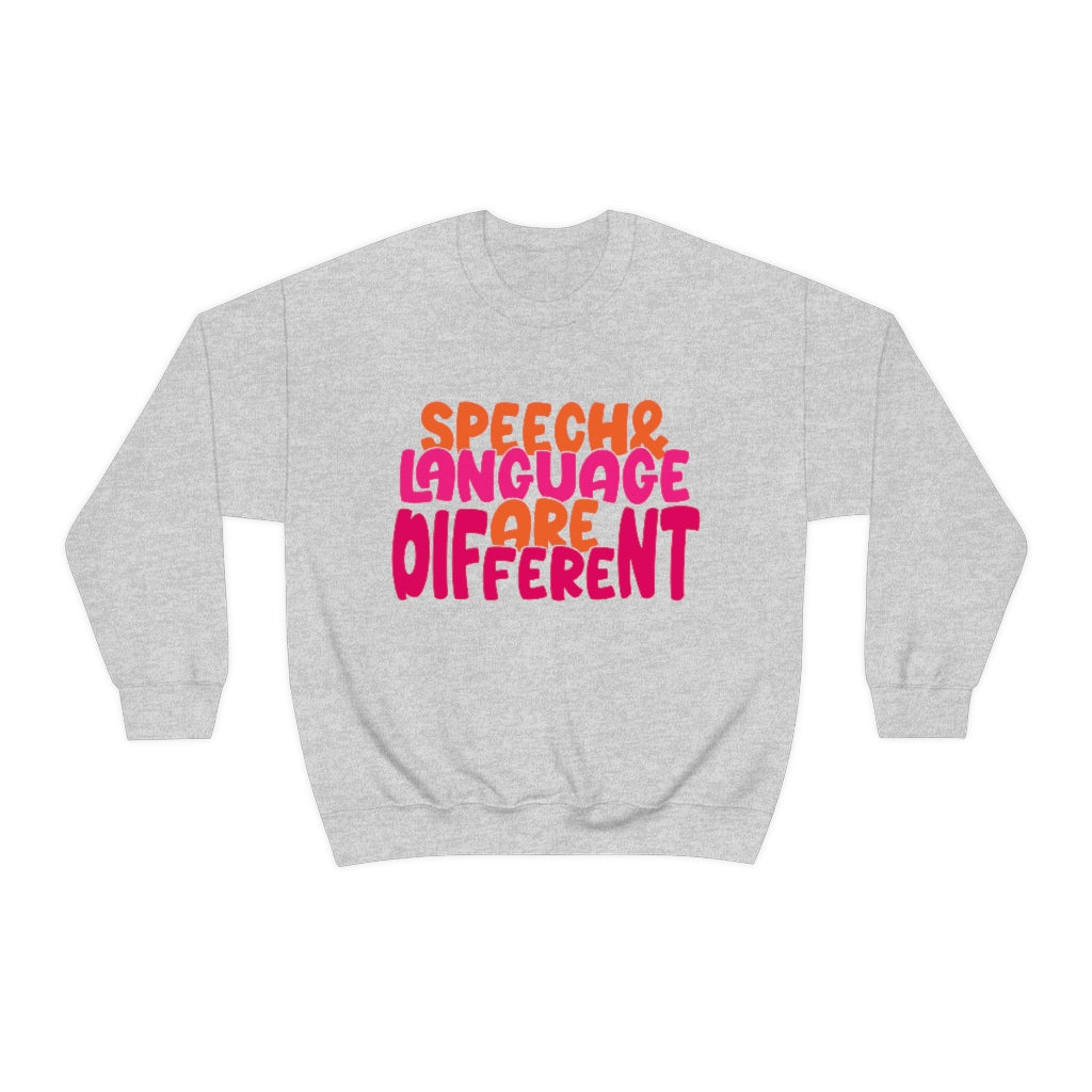 Speech and Language are Different Crewneck