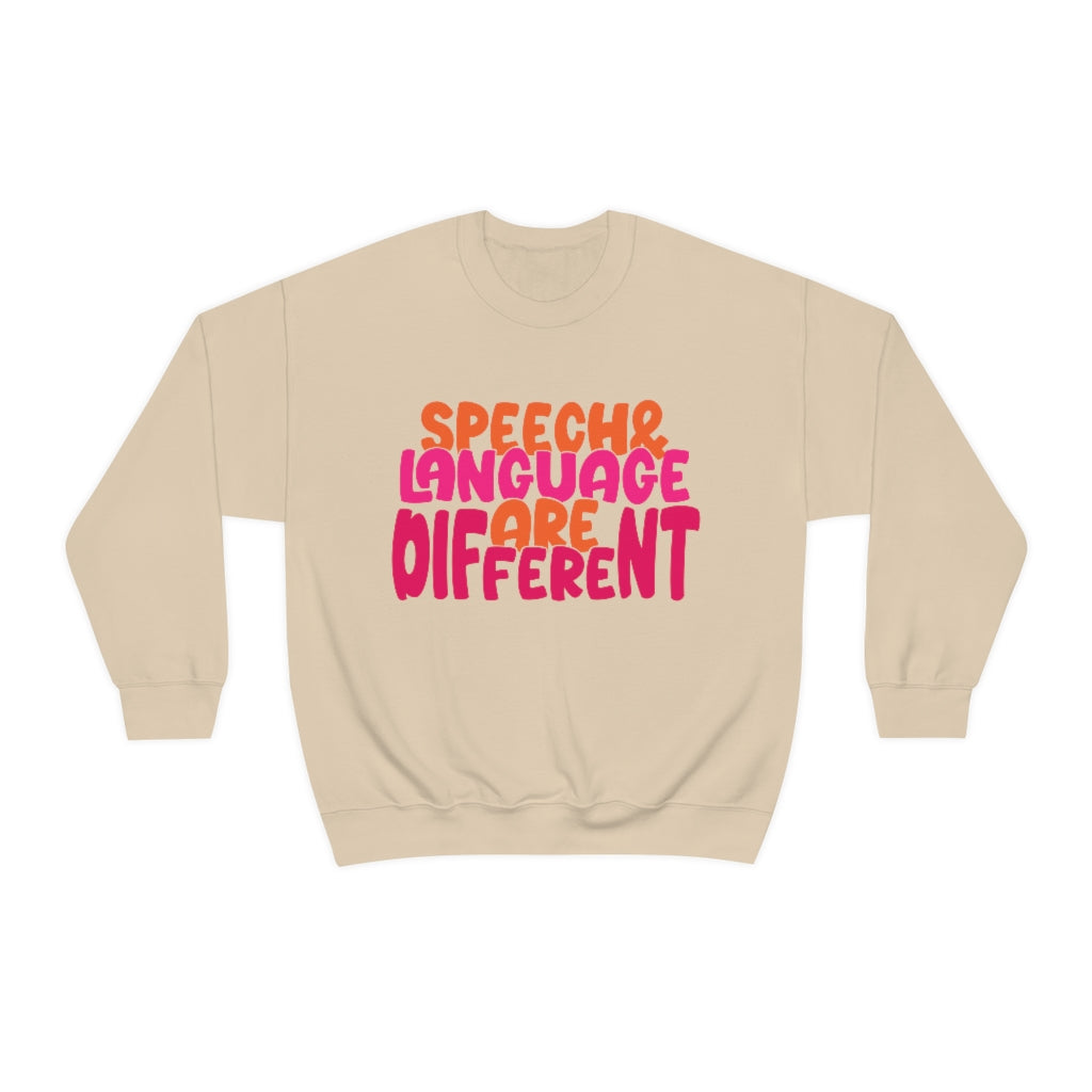 Speech and Language are Different Crewneck