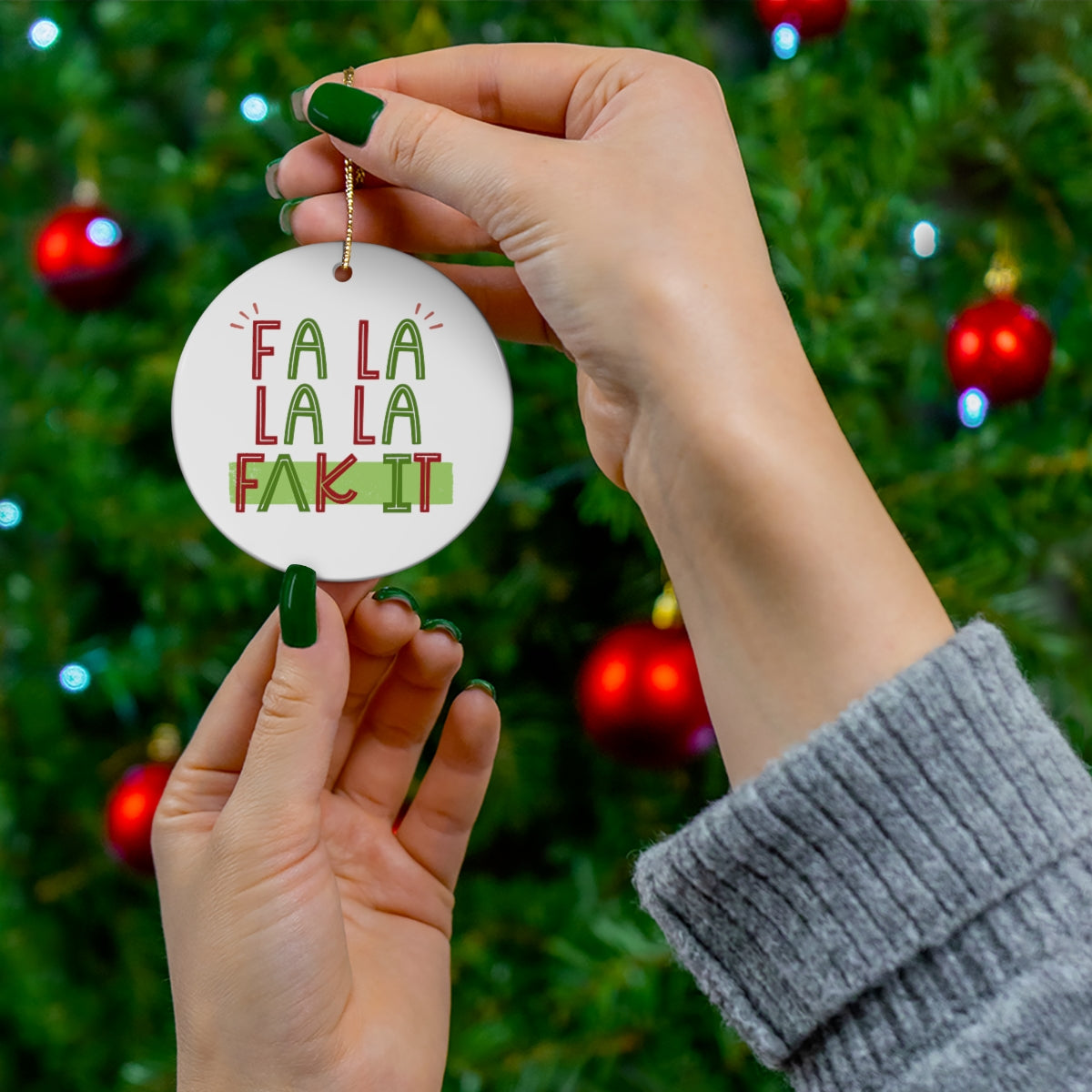 Fa La La La F*ck It (IPA) Ornament