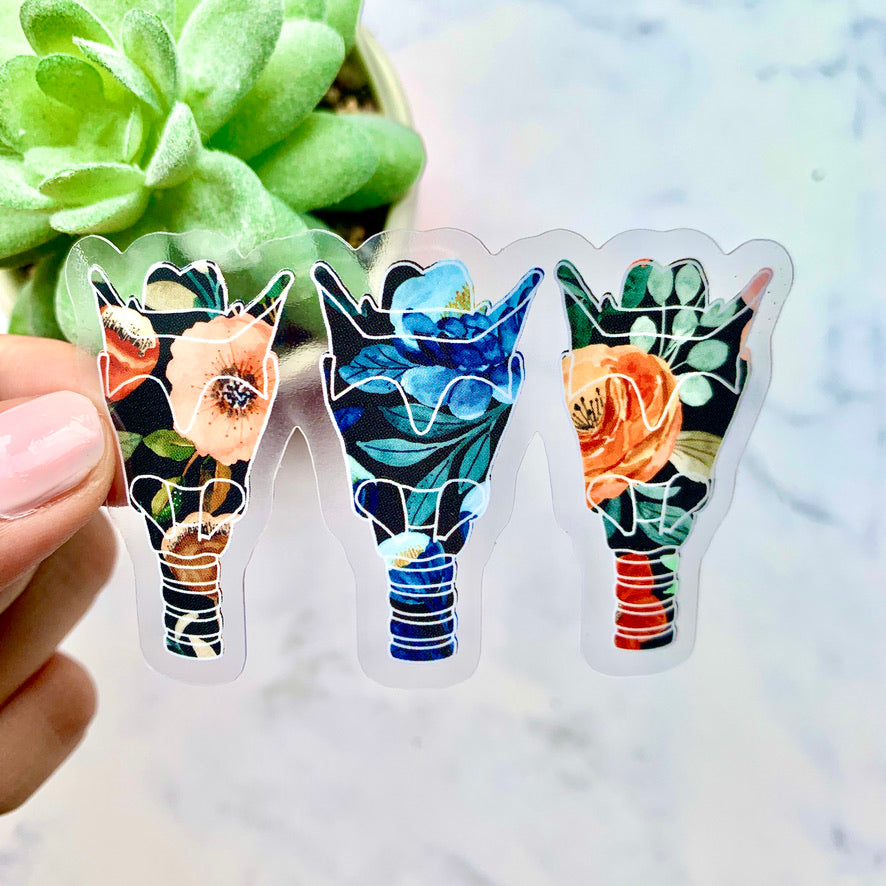 Clear Floral Larynx Sticker