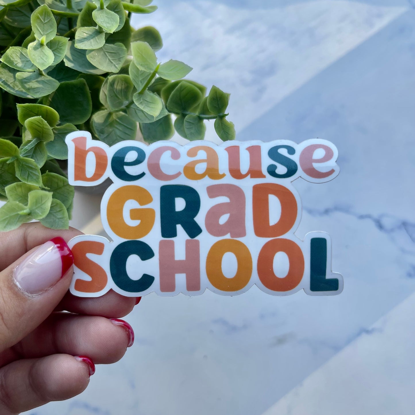 Because Grad School Sticker