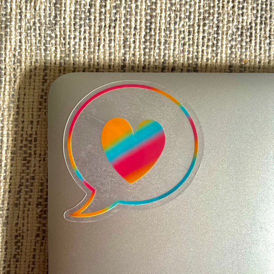 Speech Bubble With Heart Clear Sticker