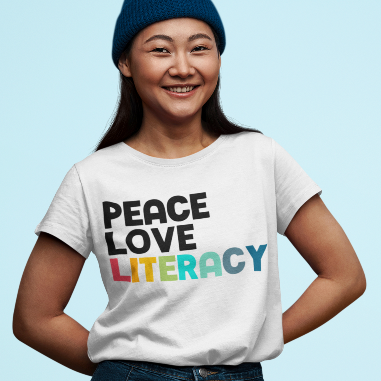 Peace Love Literacy Tee