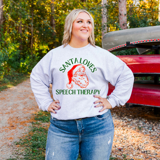 Santa Loves Speech Therapy Crewneck