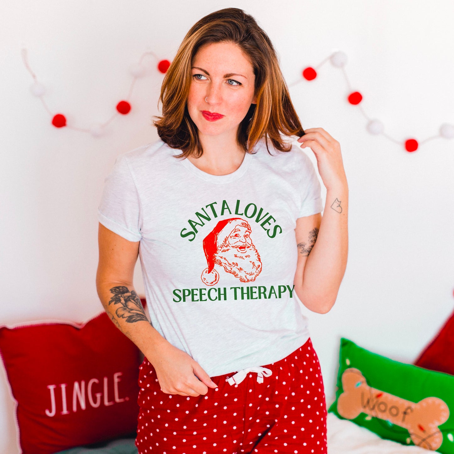 Santa Loves Speech Therapy Tee