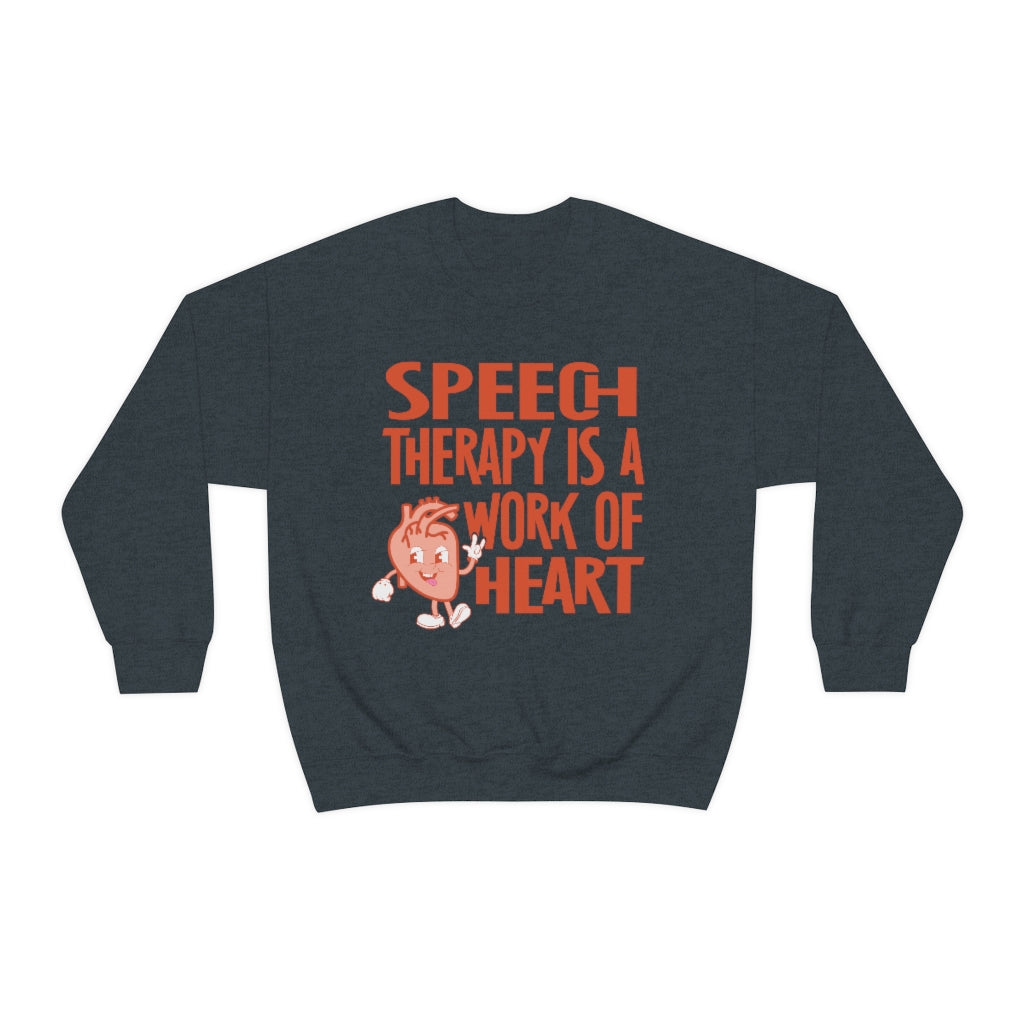 Speech Therapy is a Work of Heart Crewneck