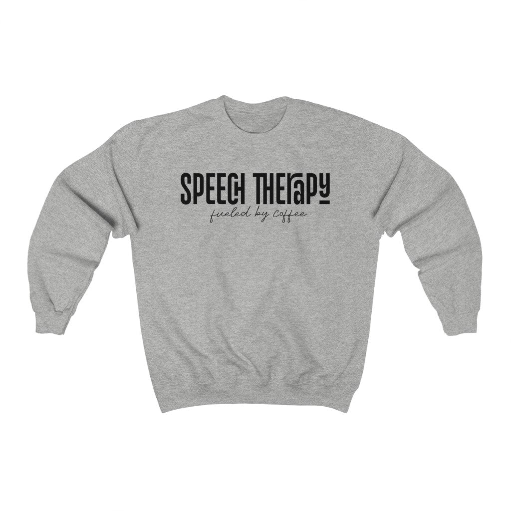 Speech Therapy Fueled By Coffee Crewneck