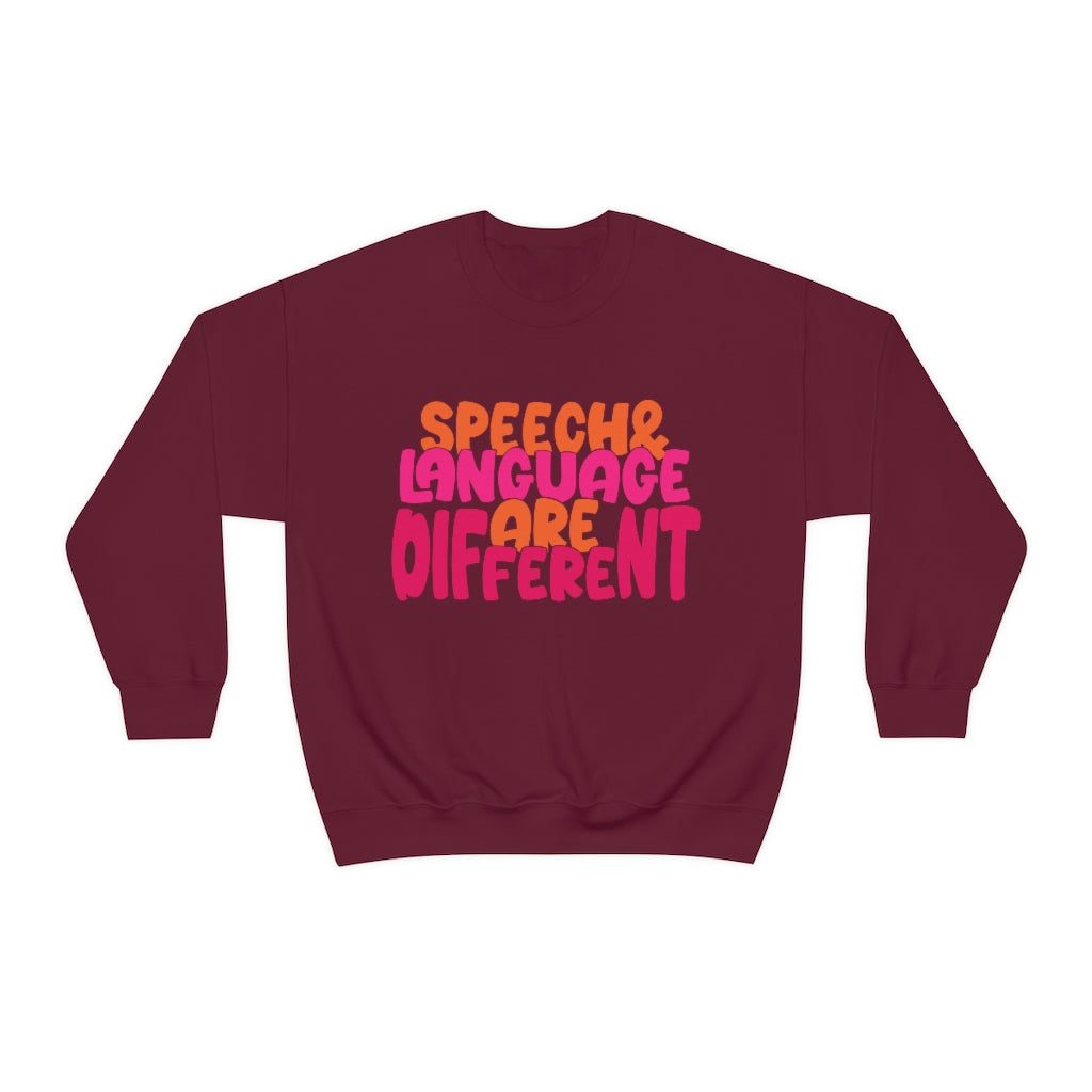 Speech and Language are Different Crewneck