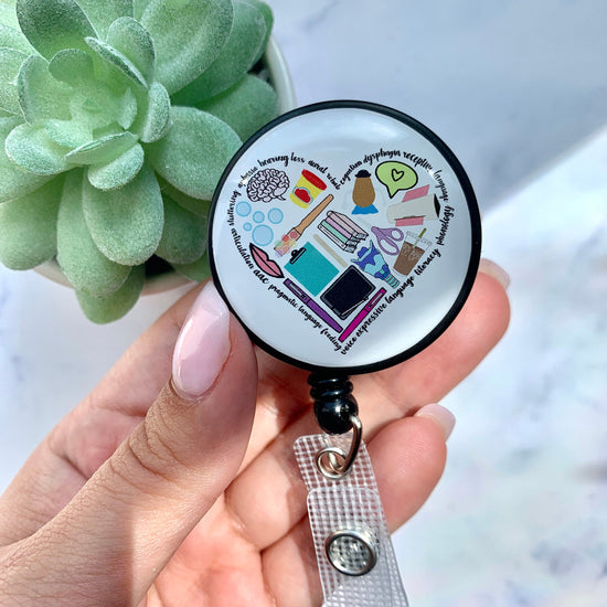 SLP Essentials Heart Badge Reel