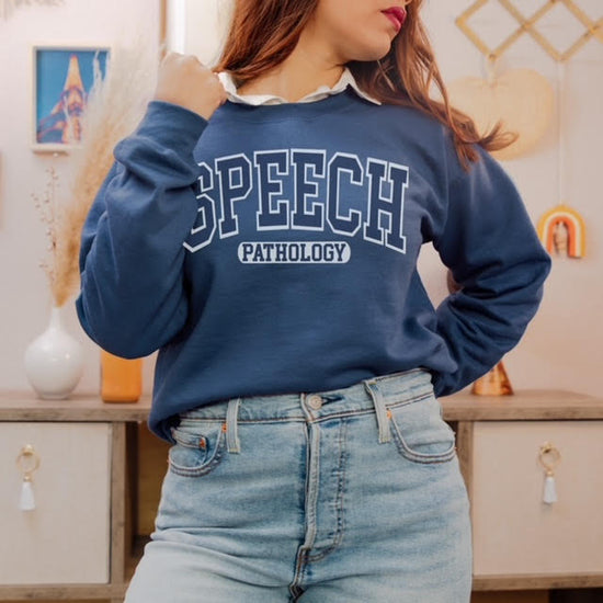 Speech Pathology Navy Crewneck